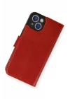 Mey İthalat®  iPhone 14 Kılıf Trend S Plus Kapaklı Kılıf - Kırmızı