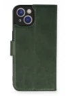Mey İthalat®  iPhone 14 Kılıf Trend S Plus Kapaklı Kılıf - Yeşil