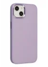 Mey İthalat®  iPhone 14 Plus Kılıf Asya Deri Silikon - Lila