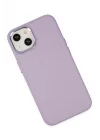 Mey İthalat®  iPhone 14 Plus Kılıf Asya Deri Silikon - Lila