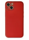 Mey İthalat®  iPhone 14 Plus Kılıf Coco Deri Silikon Kapak - Kırmızı