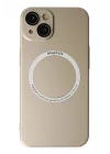 Mey İthalat®  iPhone 14 Plus Kılıf Jack Magneticsafe Lens Silikon - Gold