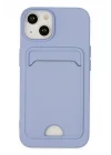 Mey İthalat®  iPhone 14 Plus Kılıf Kelvin Kartvizitli Silikon - Lila