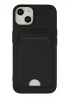 Mey İthalat®  iPhone 14 Plus Kılıf Kelvin Kartvizitli Silikon - Siyah