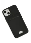 Mey İthalat®  iPhone 14 Plus Kılıf Kelvin Kartvizitli Silikon - Siyah