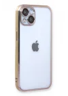 Mey İthalat®  iPhone 14 Plus Kılıf  Lensli Silikon - Gold