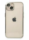 Mey İthalat®  iPhone 14 Plus Kılıf  Lensli Silikon - Gümüş