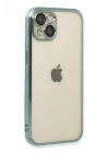 Mey İthalat®  iPhone 14 Plus Kılıf  Lensli Silikon - Yeşil