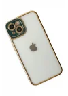 Mey İthalat®  iPhone 14 Plus Kılıf Liva Lens Silikon - Yeşil