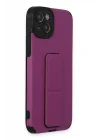 Mey İthalat®   iPhone 14 Plus Kılıf Mega Standlı Silikon - Mor