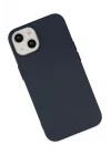 Mey İthalat®  iPhone 14 Plus Kılıf Nano içi Kadife Silikon - Lacivert