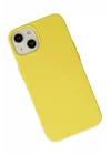 Mey İthalat®  iPhone 14 Plus Kılıf Nano içi Kadife Silikon - Sarı