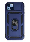 Mey İthalat®  iPhone 14 Plus Kılıf Pars Lens Yüzüklü Silikon - Lacivert