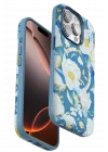 Mey İthalat®  iPhone 14 Pro Flower Series Magsafe Kapak - Mavi