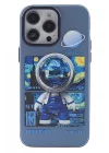 Mey İthalat®  iPhone 14 Pro Kılıf  Desenli Kapak -  Mavi - 1