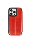 Mey İthalat®   iPhone 14 Pro Kılıf Flip Cover - Kırmızı