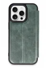 Mey İthalat®  iPhone 14 Pro Kılıf Flip Cover - Koyu Yeşil