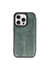 Mey İthalat®  iPhone 14 Pro Kılıf Flip Cover - Koyu Yeşil