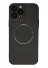 Mey İthalat®  iPhone 14 Pro Kılıf Jack Magneticsafe Lens Silikon - Siyah