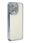Mey İthalat®   iPhone 14 Pro Kılıf Joke Taşlı Silikon - Mavi