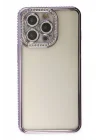 Mey İthalat®   iPhone 14 Pro Kılıf Joke Taşlı Silikon - Mor