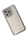 Mey İthalat®   iPhone 14 Pro Kılıf Joke Taşlı Silikon - Mor