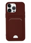 Mey İthalat®  iPhone 14 Pro Kılıf Kelvin Kartvizitli Silikon - Bordo