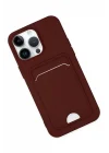 Mey İthalat®  iPhone 14 Pro Kılıf Kelvin Kartvizitli Silikon - Bordo
