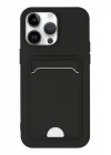 Mey İthalat®  iPhone 14 Pro Kılıf Kelvin Kartvizitli Silikon - Siyah