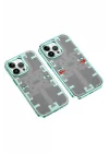 Mey İthalat®   iPhone 14 Pro Kılıf Mekanik Bumper Kapak - Yeşil
