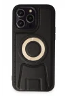 Mey İthalat®  iPhone 14 Pro Kılıf Merkür Magneticsafe Standlı Kapak - Siyah