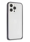 Mey İthalat®  iPhone 14 Pro Kılıf Metal Bumper Magneticsafe Kapak - Derin Mor