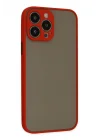 Mey İthalat®  iPhone 14 Pro Kılıf Montreal Silikon Kapak - Kırmızı