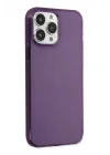 Mey İthalat®  iPhone 14 Pro Kılıf Pc Sert Şeffaf Kapak - Mor