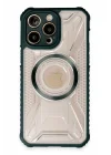 Mey İthalat®  iPhone 14 Pro Kılıf Prag Magneticsafe Kapak - Koyu Yeşil