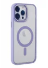 Mey İthalat®  iPhone 14 Pro Kılıf Room Magneticsafe Silikon - Lila