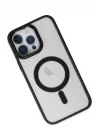 Mey İthalat®  iPhone 14 Pro Kılıf Room Magneticsafe Silikon - Siyah