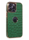 Mey İthalat®  iPhone 14 Pro Kılıf Snake Kapak - Koyu Yeşil