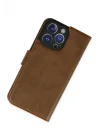Mey İthalat®   iPhone 14 Pro Kılıf Trend S Plus Kapaklı Kılıf - Taba