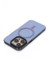 Mey İthalat®   iPhone 14 Pro Max Kılıf Anka PC Magneticsafe Sert Metal Kapak - Sierra Blue