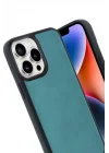 Mey İthalat®  iPhone 14 Pro Max Kılıf Aras Deri Kapak - Açık Yeşil