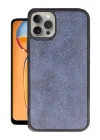Mey İthalat®   iPhone 14 Pro Max Kılıf Aras Deri Kapak - Lacivert