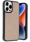 Mey İthalat®  iPhone 14 Pro Max Kılıf Aras Deri Kapak - Pudra