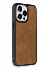 Mey İthalat®   iPhone 14 Pro Max Kılıf Aras Deri Kapak - Taba