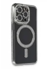 Mey İthalat®   iPhone 14 Pro Max Kılıf Joke Simli Magneticsafe Kılıf - Gri