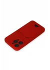 Mey İthalat®  iPhone 14 Pro Max Kılıf Kelvin Kartvizitli Silikon - Kırmızı