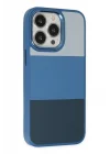 Mey İthalat®  iPhone 14 Pro Max Kılıf King Kapak - Açık Mavi-Lacivert