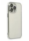 Mey İthalat®  iPhone 14 Pro Max Kılıf  Lensli Silikon - Gümüş