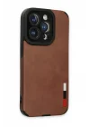 Mey İthalat®  iPhone 14 Pro Max Kılıf Loop Deri Silikon - Kahverengi