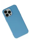 Mey İthalat®  iPhone 14 Pro Max Kılıf Nano içi Kadife Silikon - Mavi